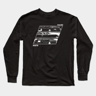 Mazda Miata MX-5 NA Black 'N White Archive 2 (BLACK VERSION) Long Sleeve T-Shirt
